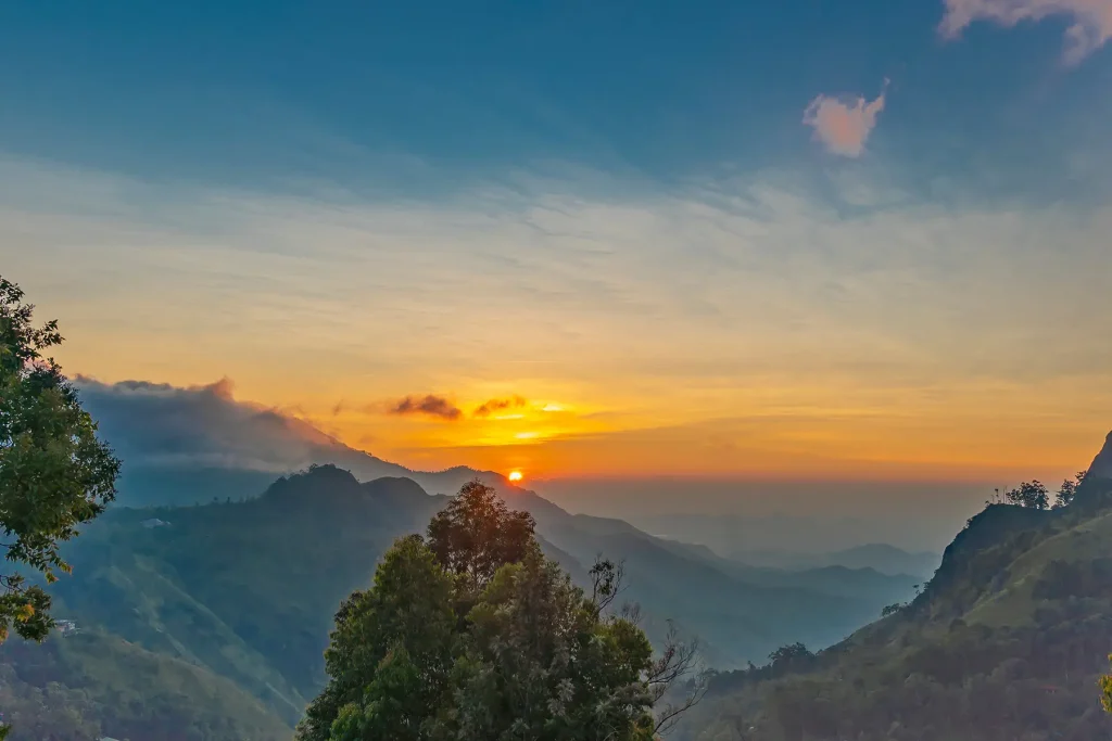 sunrise view from little adams peak ella